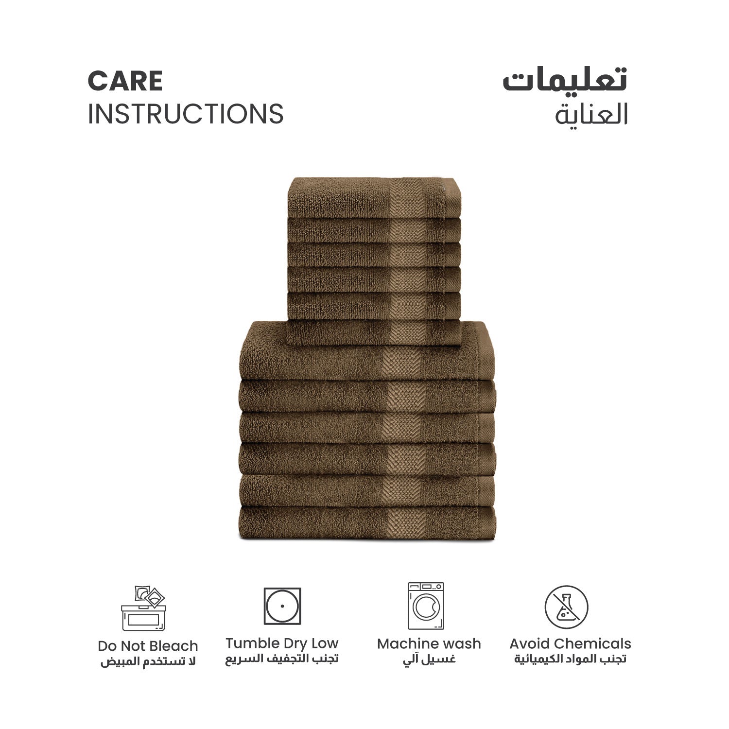 Cotton Face Towel and Hand Towel 12 Piece Set-Soft Feel, Quick Dry, Highly Absorbent Durable Towels - Cotton Home