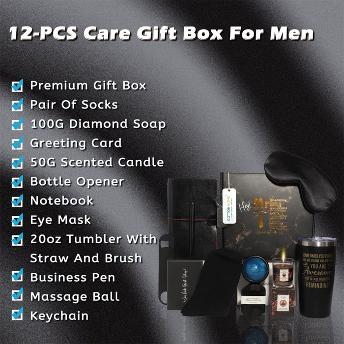 The Sanctuary Box Set – Luxury Home & Bath Gift Bundle Self Care Home Spa Black