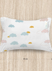 3Piece Baby Crib Comforter Set 90x120 Cotton Comforter, Filled Pillow & Pillow Cover – Pastel Clouds