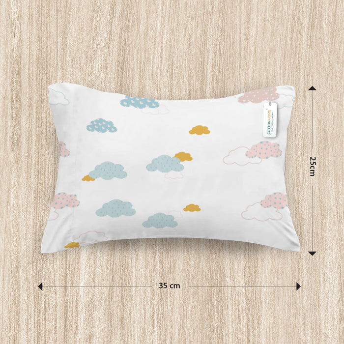 3Piece Baby Crib Comforter Set 90x120 Cotton Comforter, Filled Pillow & Pillow Cover – Pastel Clouds