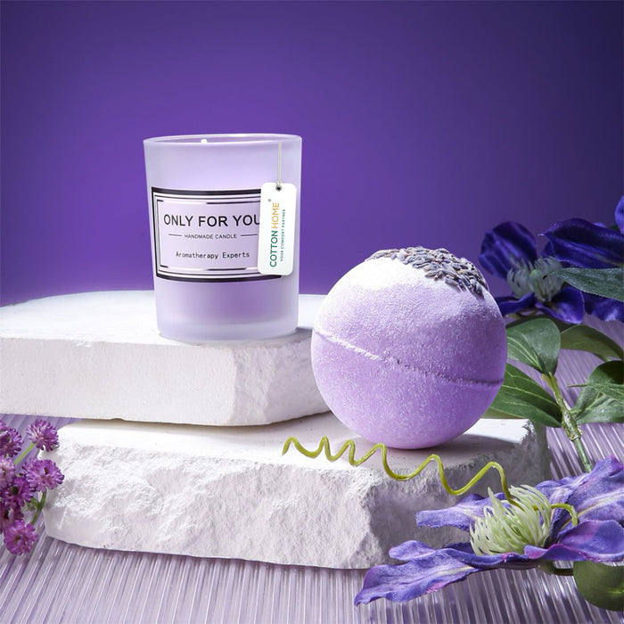 Bath Gift Box Set – Luxe Violet Spa Care Package with 9 Relaxing Self-Care Items for Women, Mom, Wife, Sister, Friends