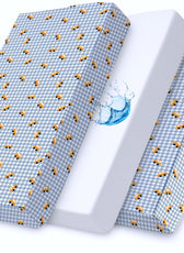 Premium Cotton 3-Piece Baby Crib Bedding Set (120x60 cm) Fitted Baby Mattress Sheets and Protector Little Cars