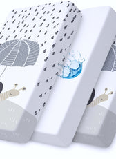 Premium Cotton 3-Piece Baby Crib Bedding Set (120x60 cm) Fitted Baby Mattress Sheets and Protector Shelly Rains