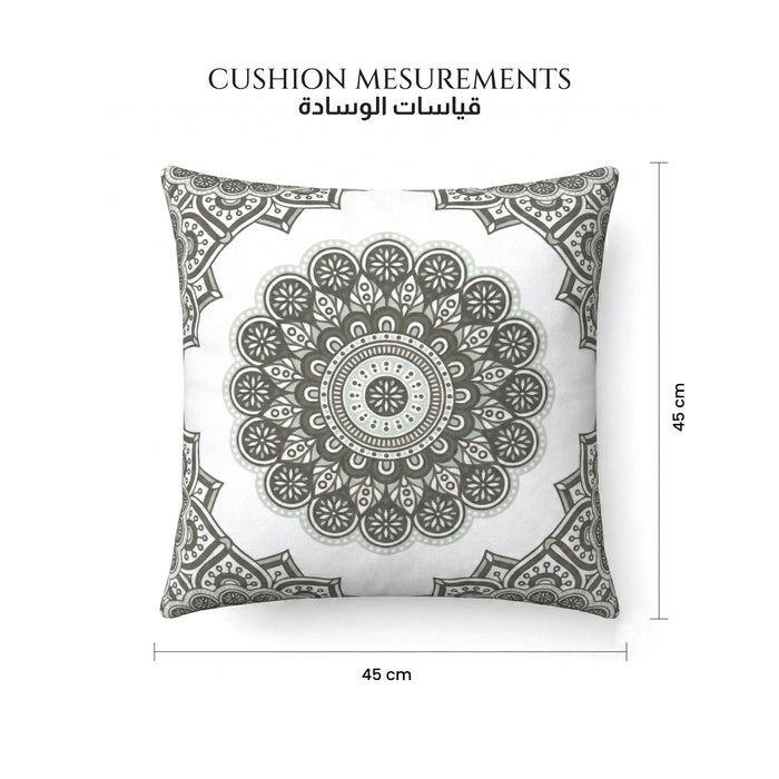 Cotton Decorative Throw Pillows Pack of 2 - 45x45 cm Square, Grey Pattern