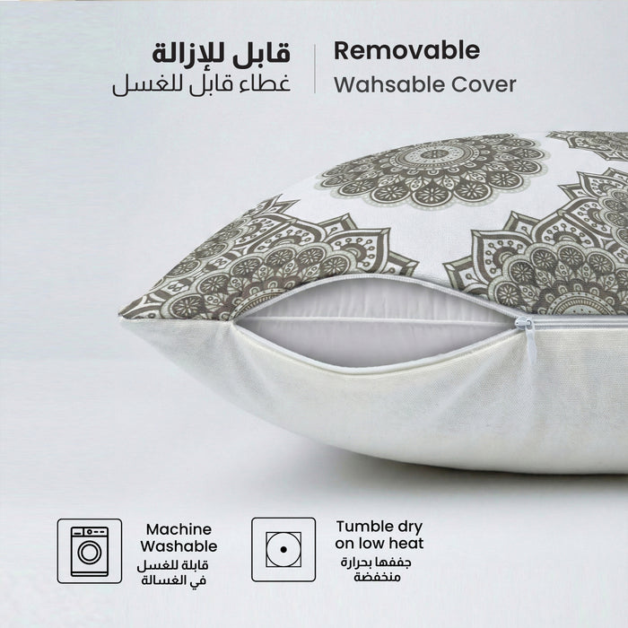 Cotton Decorative Throw Pillows Pack of 2 - 45x45 cm Square, Grey Pattern