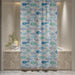 Shower Curtain Printed Fabric with Hooks 180x180 Cm - Aqua - Cotton Home