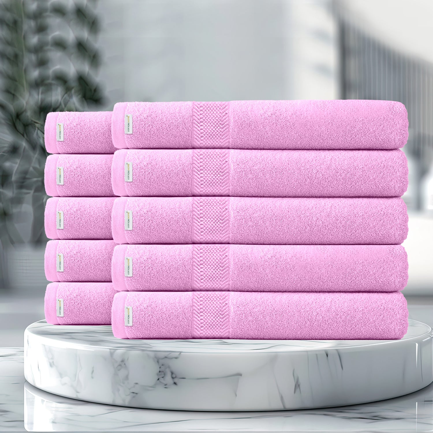 Cotton Bath Towel 70x140 CM 10 Piece Set-Soft Feel, Quick Dry, Highly Absorbent Durable Towels - Cotton Home
