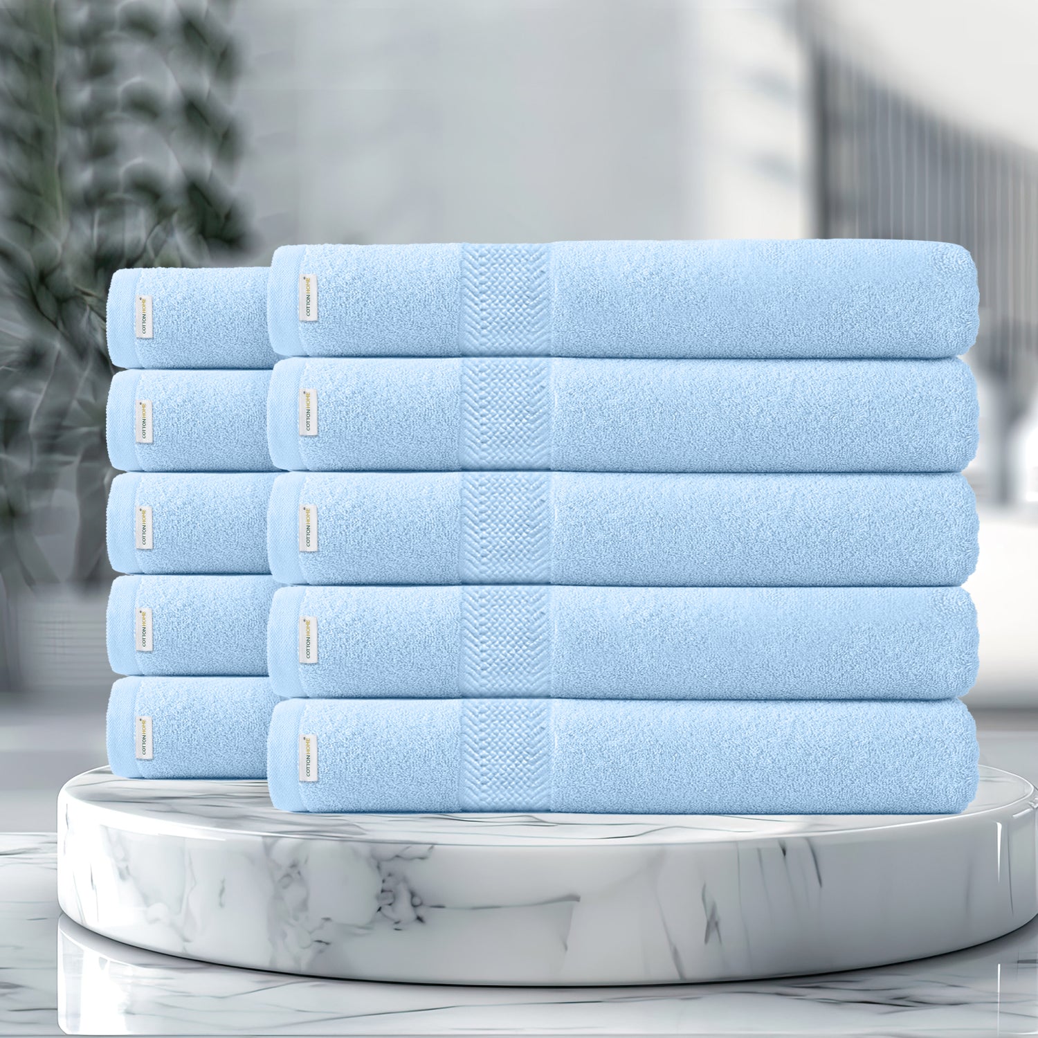 Cotton Bath Towel 70x140 CM 10 Piece Set-Soft Feel, Quick Dry, Highly Absorbent Durable Towels - Cotton Home