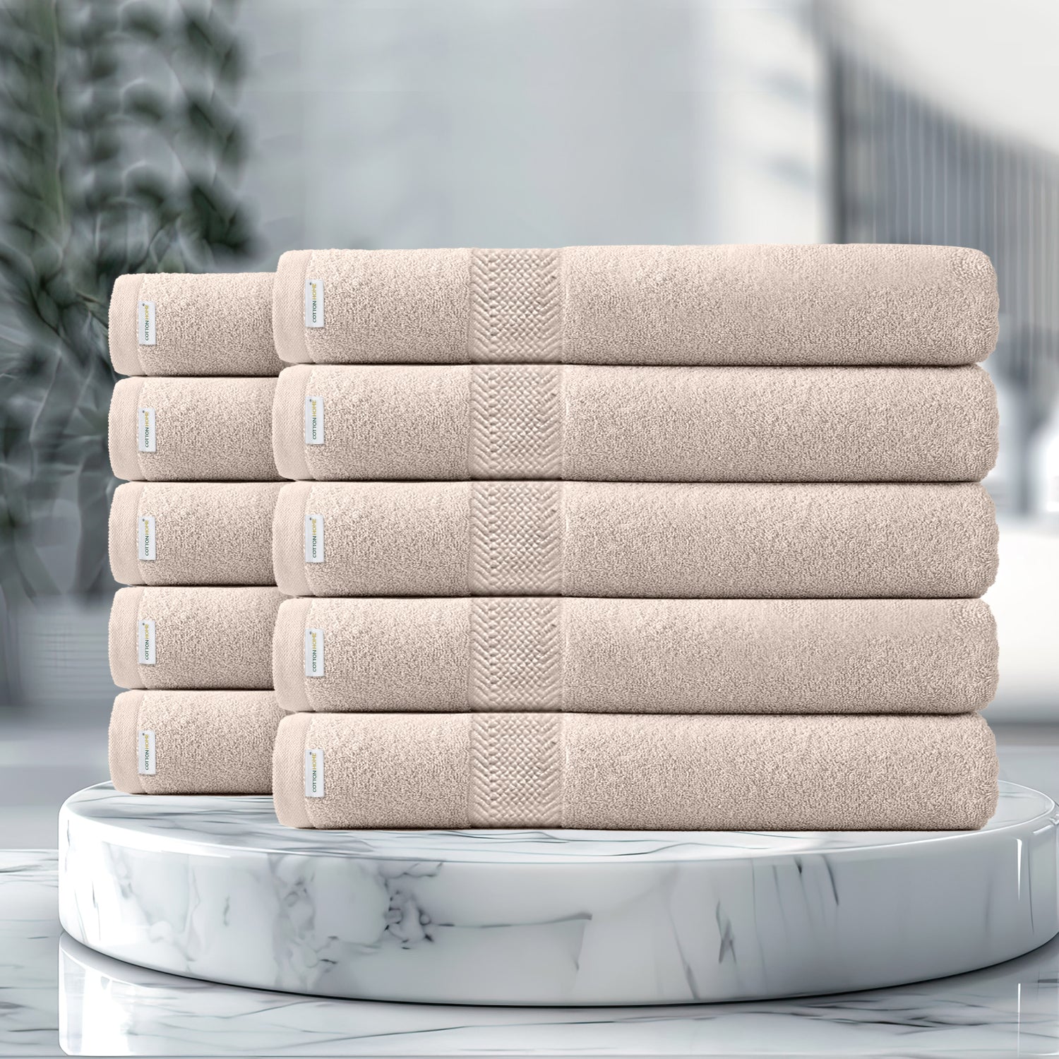 Cotton Bath Towel 70x140 CM 10 Piece Set-Soft Feel, Quick Dry, Highly Absorbent Durable Towels - Cotton Home