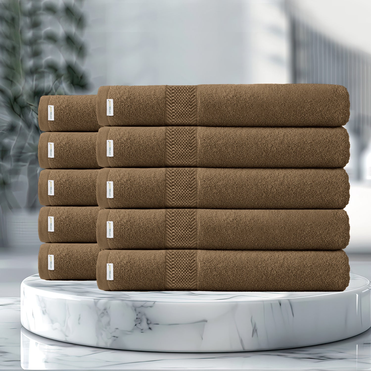 Cotton Bath Towel 70x140 CM 10 Piece Set-Soft Feel, Quick Dry, Highly Absorbent Durable Towels - Cotton Home