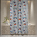 Shower Curtain Printed Fabric with Hooks 180x180 Cm - Transport - Cotton Home