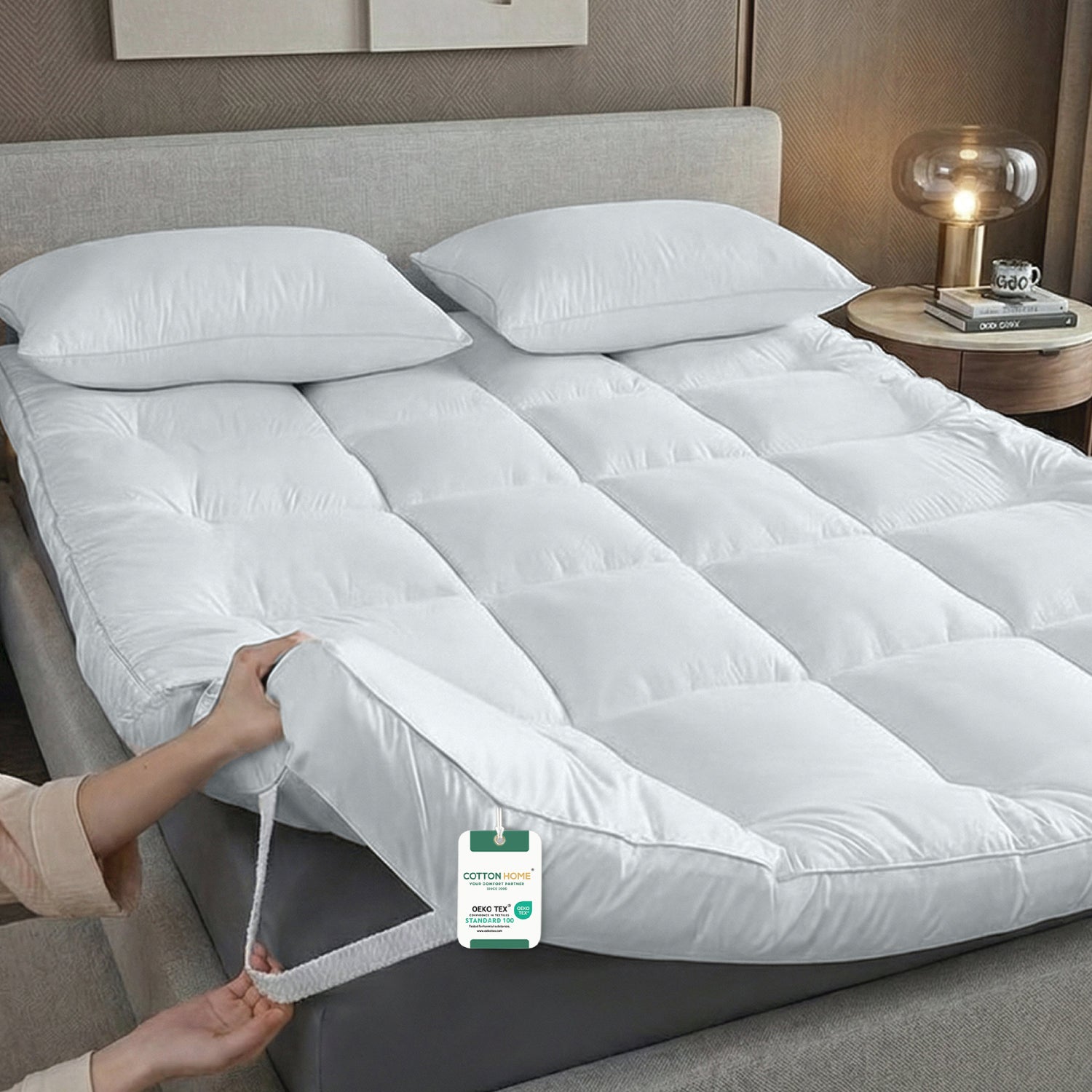 Mattress Topper Extra Thick 160x200+10cm White