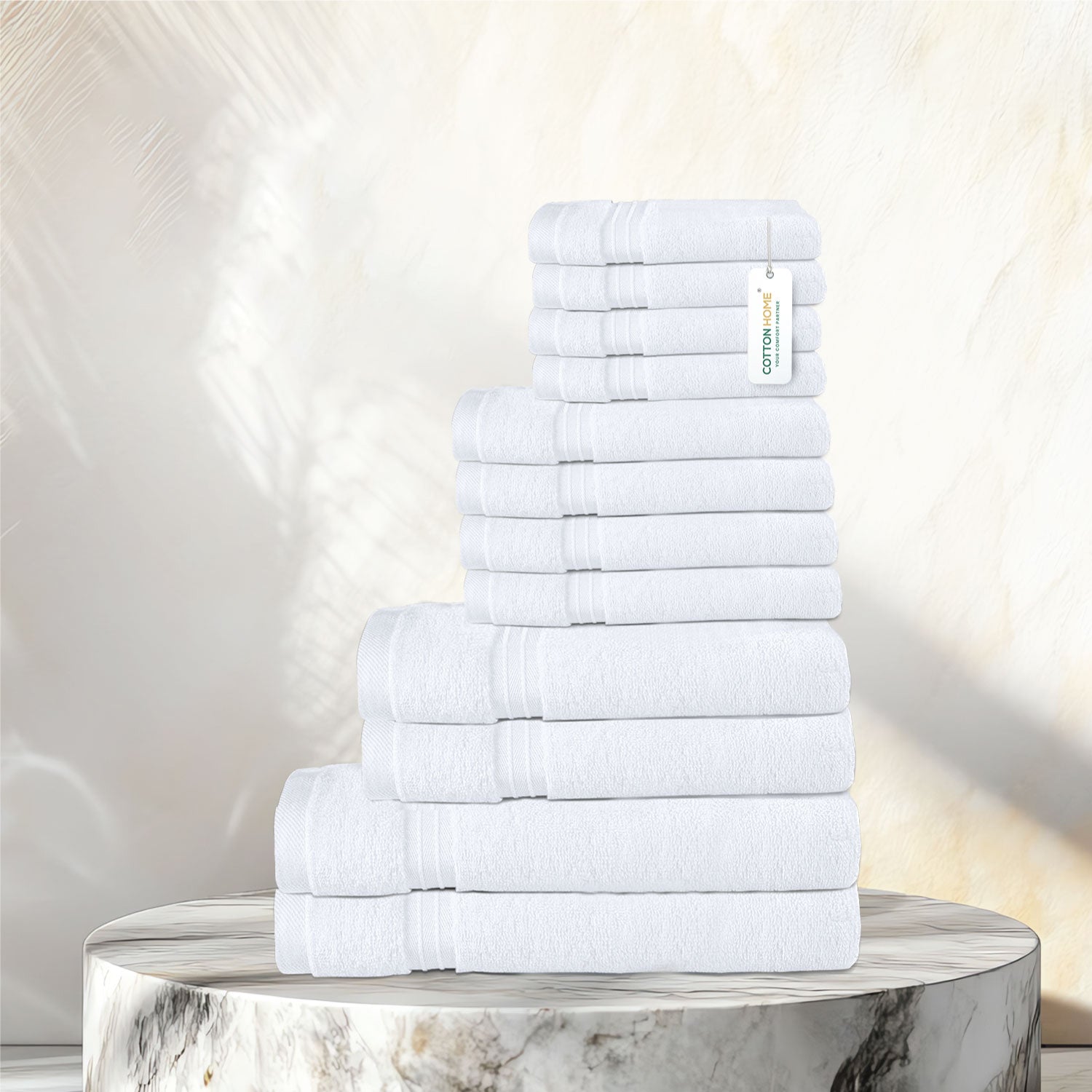 Cotton Towels 12 Piece Set-Soft Feel, Quick Dry, Highly Absorbent Durable Towels - Cotton Home
