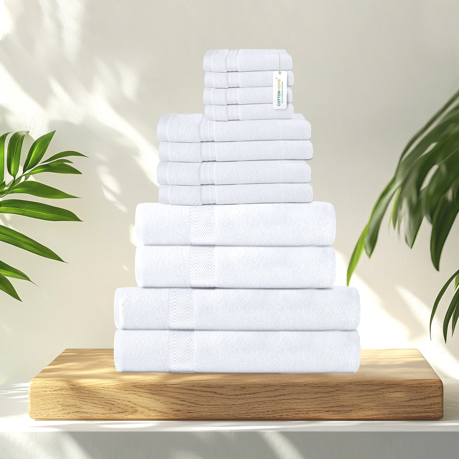 Cotton Towels 12 Piece Set-Soft Feel, Quick Dry, Highly Absorbent Durable Towels