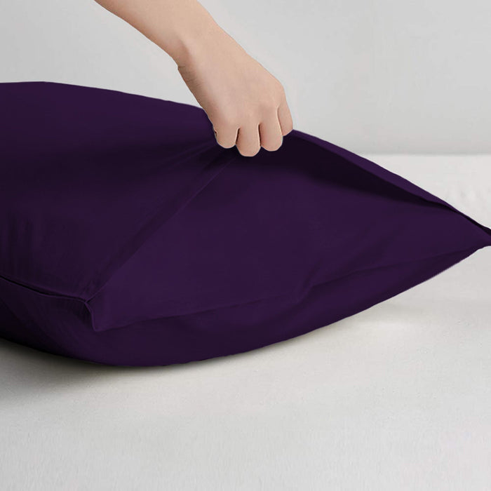 Pillow Cover with Pressed Pillow Set- 50x75cm - Dreamy Comfort Combo Dark Purple - 2 Piece - Cotton Home