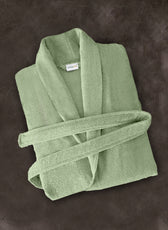Premium Cotton Mint Green Terry Bathrobe with Pockets Suitable for Men and Women, Soft & Warm Terry Home Bathrobe, Sleepwear Loungewear, One Size Fits All - Cotton Home