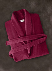 Premium Cotton Burgundy Terry Bathrobe with Pockets Suitable for Men and Women, Soft & Warm Terry Home Bathrobe, Sleepwear Loungewear, One Size Fits All - Cotton Home