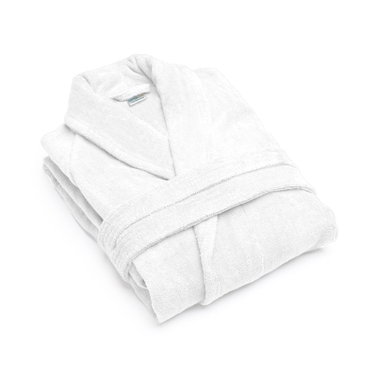 Premium Cotton White Terry Bathrobe with Pockets Suitable for Men and Women, Soft & Warm Terry Home Bathrobe, Sleepwear Loungewear, One Size Fits All - Cotton Home