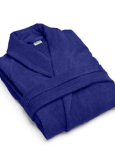 Premium Cotton Blue Terry Bathrobe with Pockets Suitable for Men and Women, Soft & Warm Terry Home Bathrobe, Sleepwear Loungewear, One Size Fits All - Cotton Home