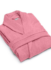 Premium Cotton Rose Pink Terry Bathrobe with Pockets Suitable for Men and Women, Soft & Warm Terry Home Bathrobe, Sleepwear Loungewear, One Size Fits All - Cotton Home