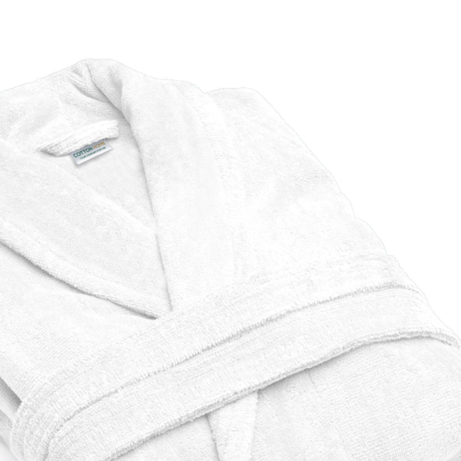 Premium Cotton White Terry Bathrobe with Pockets Suitable for Men and Women, Soft & Warm Terry Home Bathrobe, Sleepwear Loungewear, One Size Fits All - Cotton Home