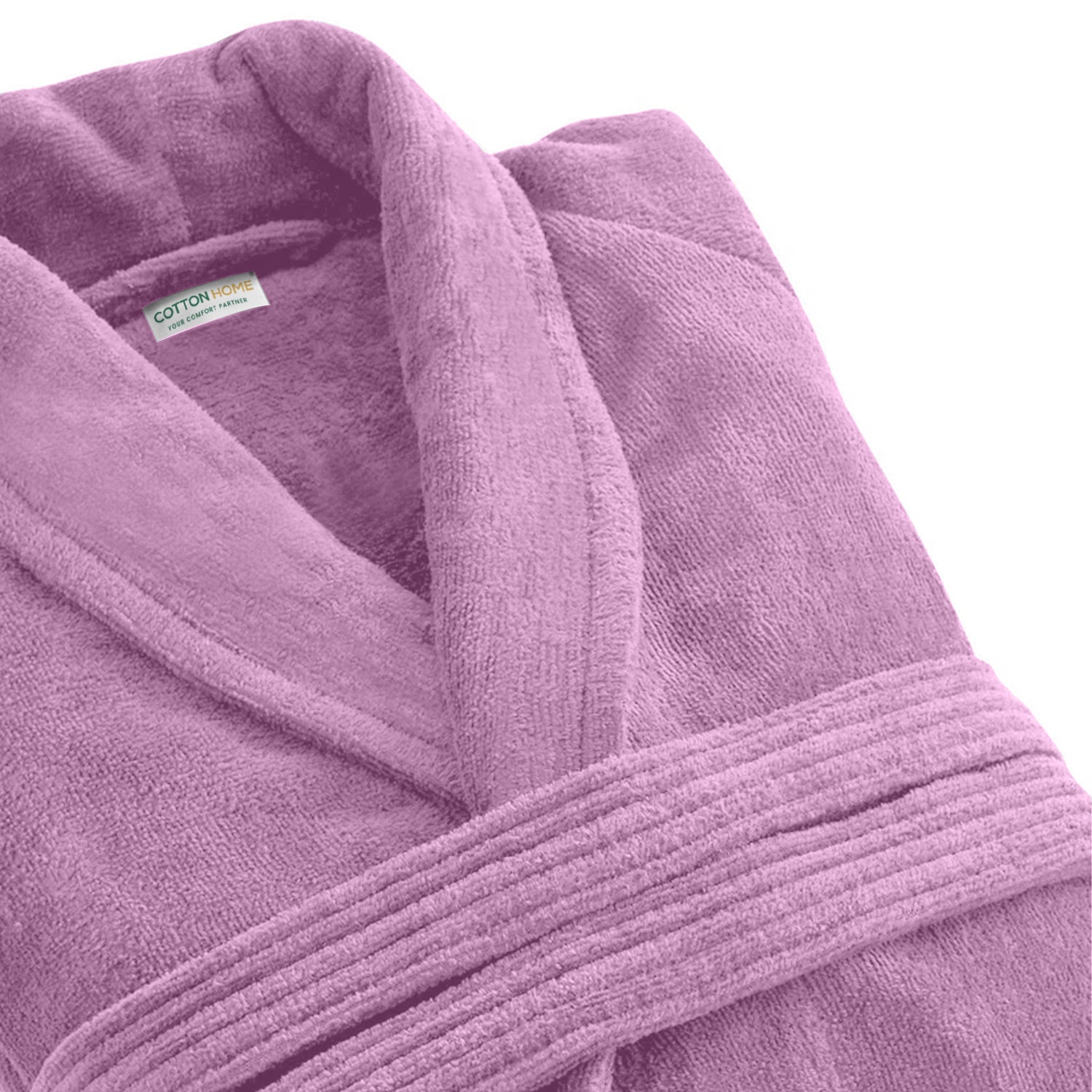 Premium Cotton Lavender Terry Bathrobe with Pockets Suitable for Men and Women, Soft & Warm Terry Home Bathrobe, Sleepwear Loungewear, One Size Fits All - Cotton Home
