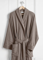 Premium Cotton Taupe Terry Bathrobe with Pockets Suitable for Men and Women, Soft & Warm Terry Home Bathrobe, Sleepwear Loungewear, One Size Fits All - Cotton Home