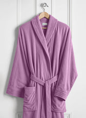 Premium Cotton Lavender Terry Bathrobe with Pockets Suitable for Men and Women, Soft & Warm Terry Home Bathrobe, Sleepwear Loungewear, One Size Fits All - Cotton Home