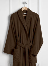 Premium Cotton Brown Terry Bathrobe with Pockets Suitable for Men and Women, Soft & Warm Terry Home Bathrobe, Sleepwear Loungewear, One Size Fits All - Cotton Home
