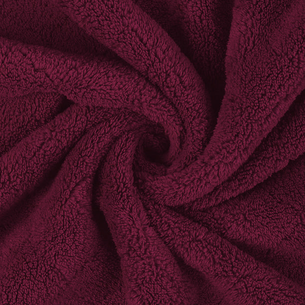 Premium Cotton Burgundy Terry Bathrobe with Pockets Suitable for Men and Women, Soft & Warm Terry Home Bathrobe, Sleepwear Loungewear, One Size Fits All - Cotton Home
