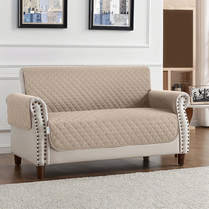 Ultimate Sofa Protector 2 Seater: Water Resistant Sofa Couch Cover for Ultimate Comfort |  Furniture Protector for Pets Kids - Beige - Cotton Home