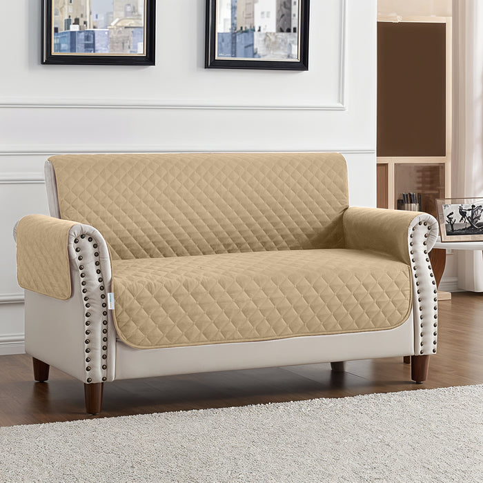 Ultimate Sofa Protector 2 Seater: Water Resistant Sofa Couch Cover for Ultimate Comfort |  Furniture Protector for Pets Kids - Brown