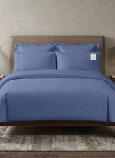 Egyptian Cotton 6 Piece Duvet Cover Set 220x240cm Blue Grey