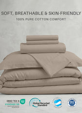 Egyptian Cotton 6 Piece Duvet Cover Set 220x240cm Champagne