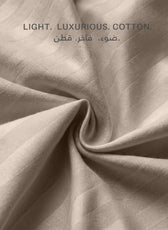 Egyptian Cotton 6 Piece Stripe Duvet Cover Set 220x240cm Champagne