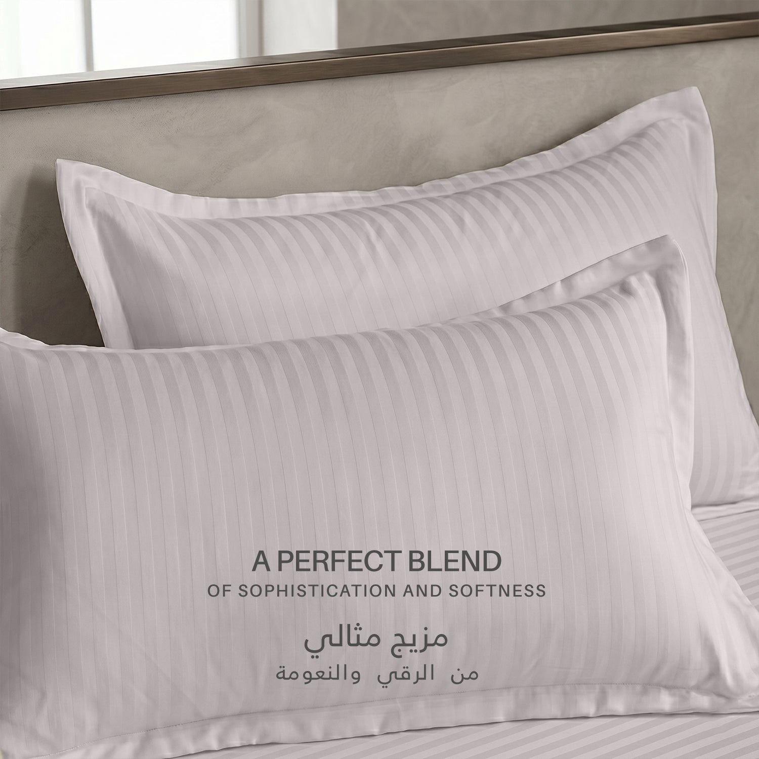 Egyptian Cotton 6 Piece Stripe Duvet Cover Set 220x240cm Light Grey