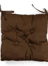 Premium Brown Chair Pads with Ties suitable for Dining Room For Indoor Outdoor Garden Patio Kitchen Office Chairs - Cotton Home