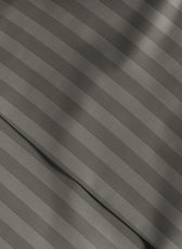 Premium High Quality Cotton 250TC Queen Stripe 6 Piece Duvet Cover Set 220x240cm Grey - Cotton Home