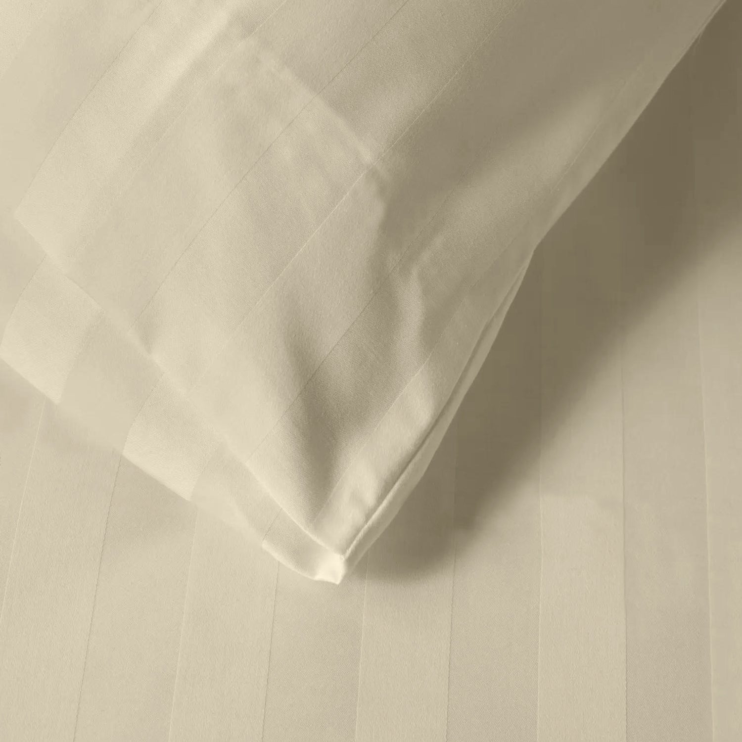 Premium High Quality Cotton 250TC Queen Stripe 6 Piece Duvet Cover Set 220x240cm Ivory - Cotton Home