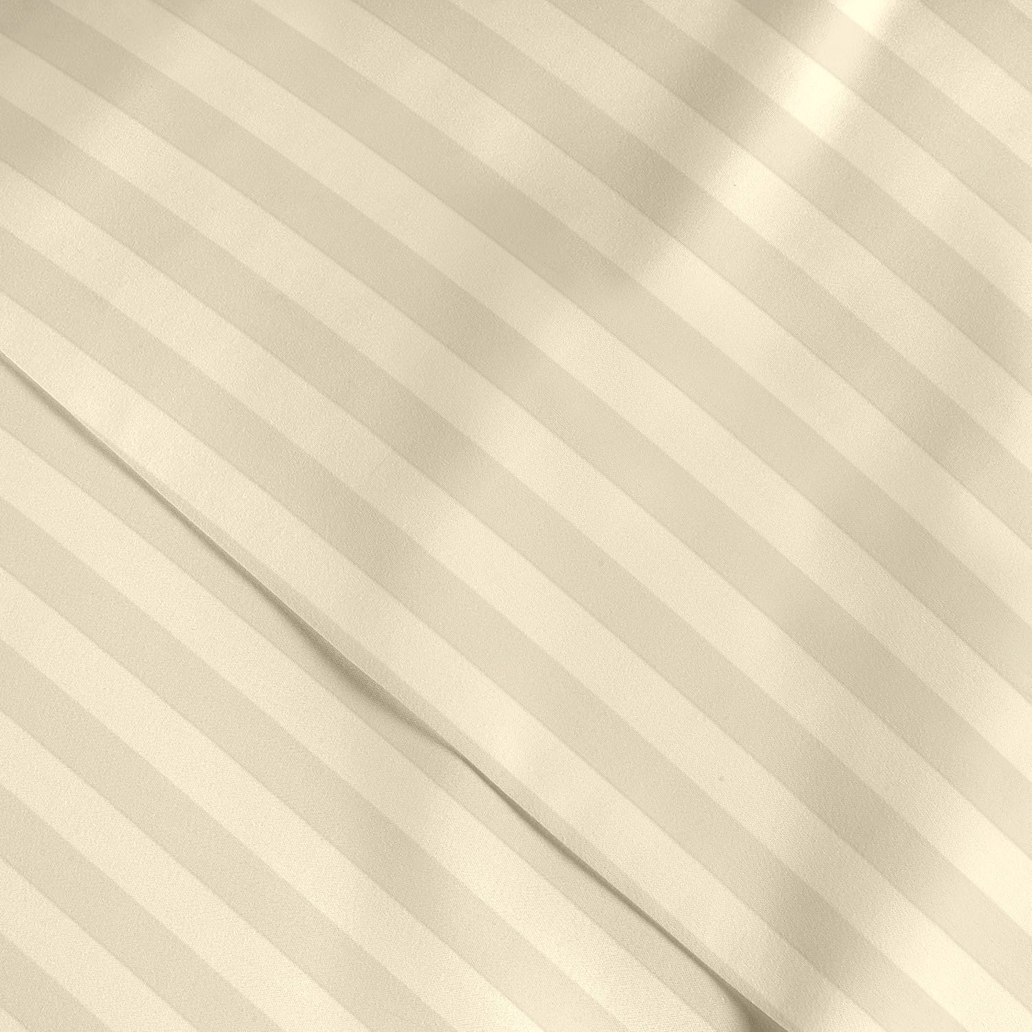 Premium High Quality Cotton 250TC Queen Stripe 6 Piece Duvet Cover Set 220x240cm Ivory - Cotton Home