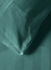 Egyptian Cotton Jacquard  6 Piece Duvet Cover Set Stripe 220x240cm Teal - Cotton Home
