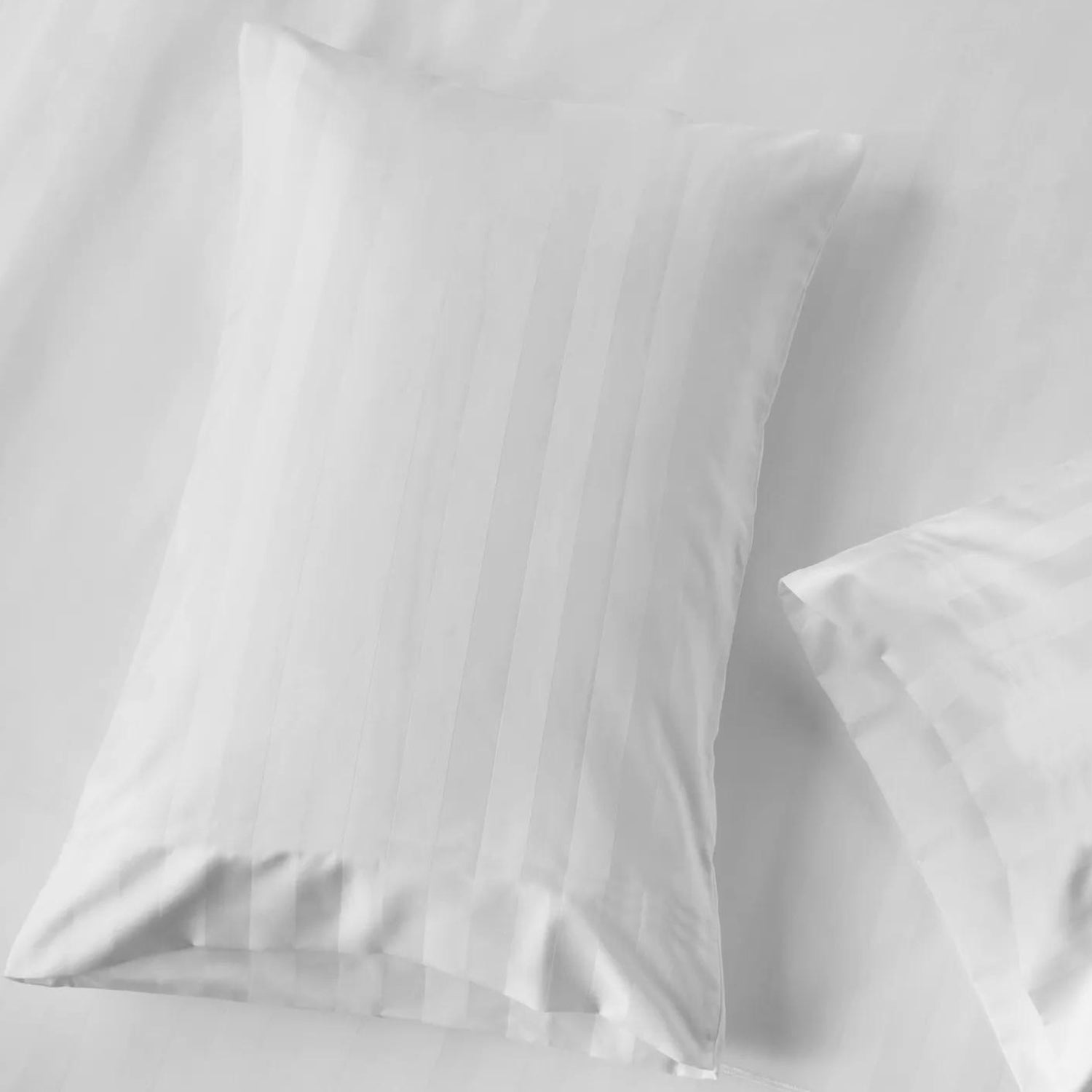 Premium High Quality Cotton 250TC Queen Stripe 6 Piece Duvet Cover Set 220x240cm White - Cotton Home
