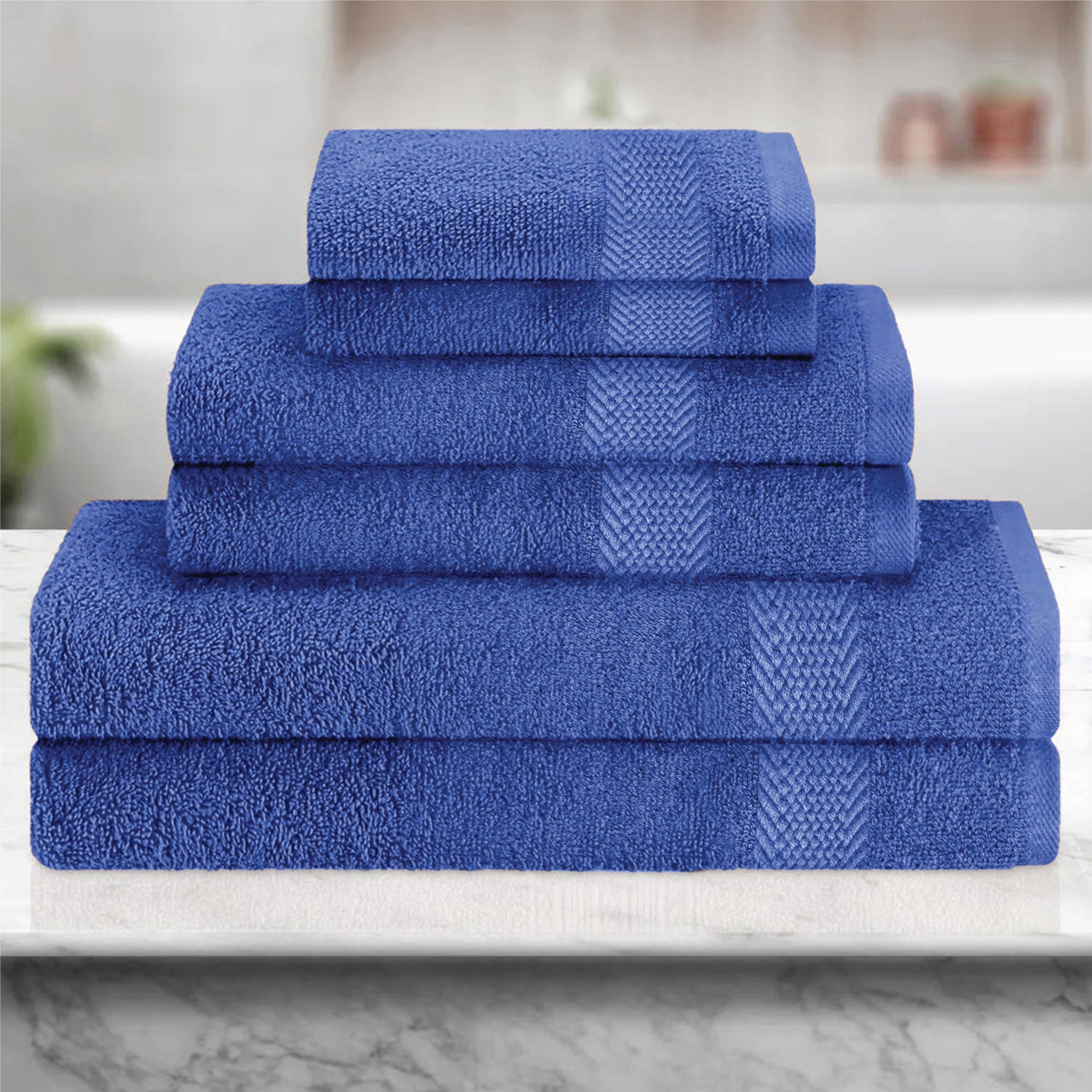 Cotton 6 Piece Towel Set-Soft Feel, Quick Dry, Highly Absorbent Durable Towels - Cotton Home