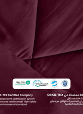 3PC Comforter Set Solid Dyed Microfiber Bordo 160×220cm