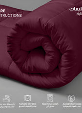 3PC Comforter Set Solid Dyed Microfiber Bordo 160×220cm