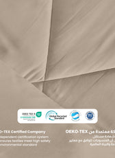 3PC Comforter Set Solid Dyed Microfiber DK Beige 220×240cm