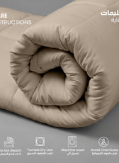 3PC Comforter Set Solid Dyed Microfiber Dark Beige 160×220cm