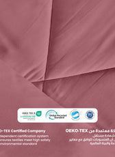 3PC Comforter Set Solid Dyed Microfiber Mauve 220×240cm