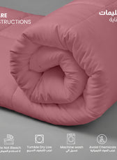 3PC Comforter Set Solid Dyed Microfiber Mauve 220×240cm