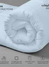 3PC Comforter Set Solid Dyed Microfiber Sky Blue 220×240cm